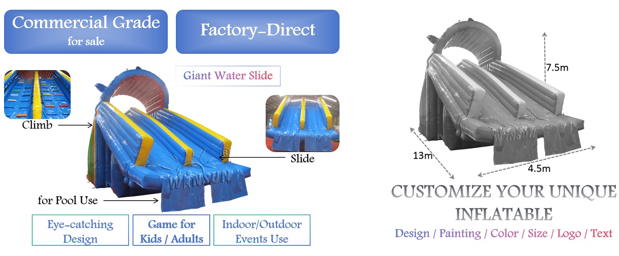 Double Lane Inflatable Water Slide for sale