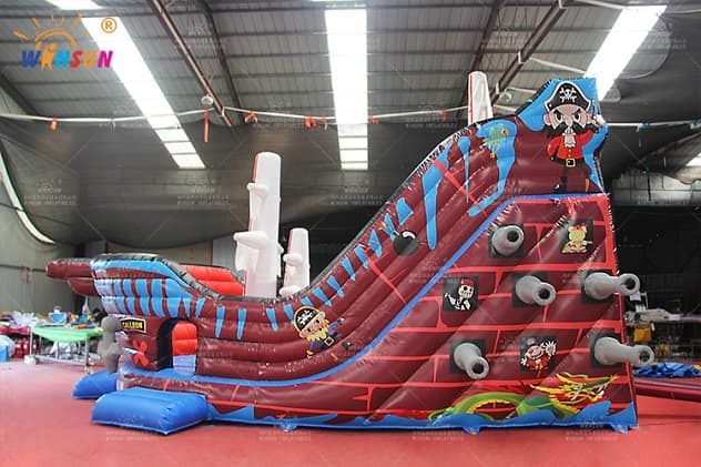 Heavy-duty pirate-ship inflatable playground slide