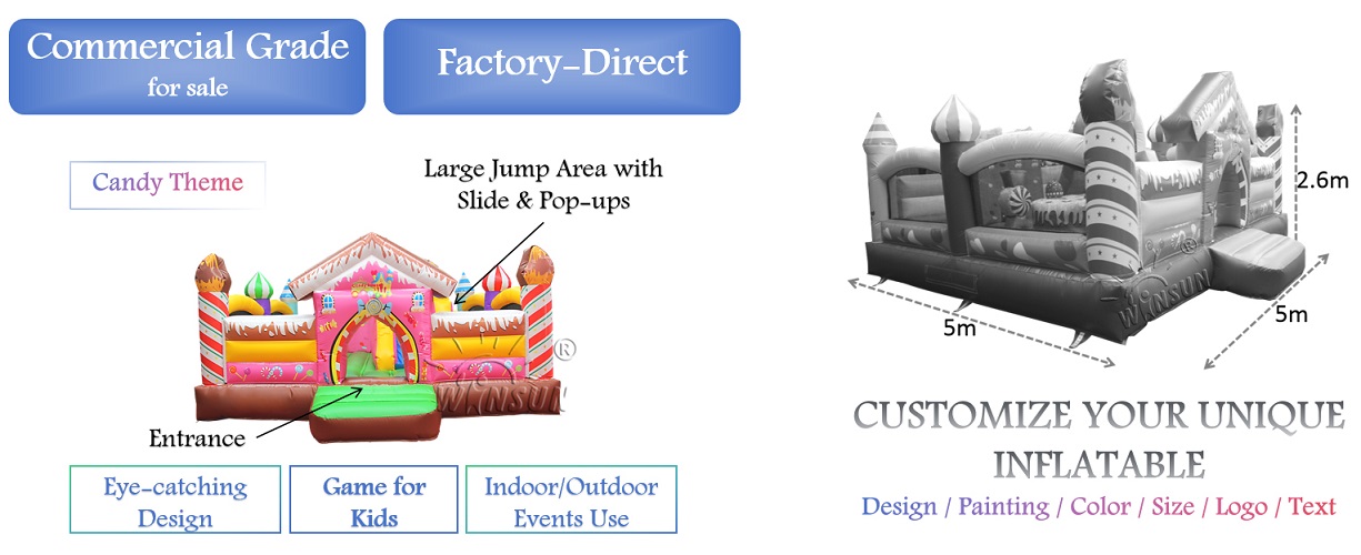 Inflatable Candy bounce ground for sale