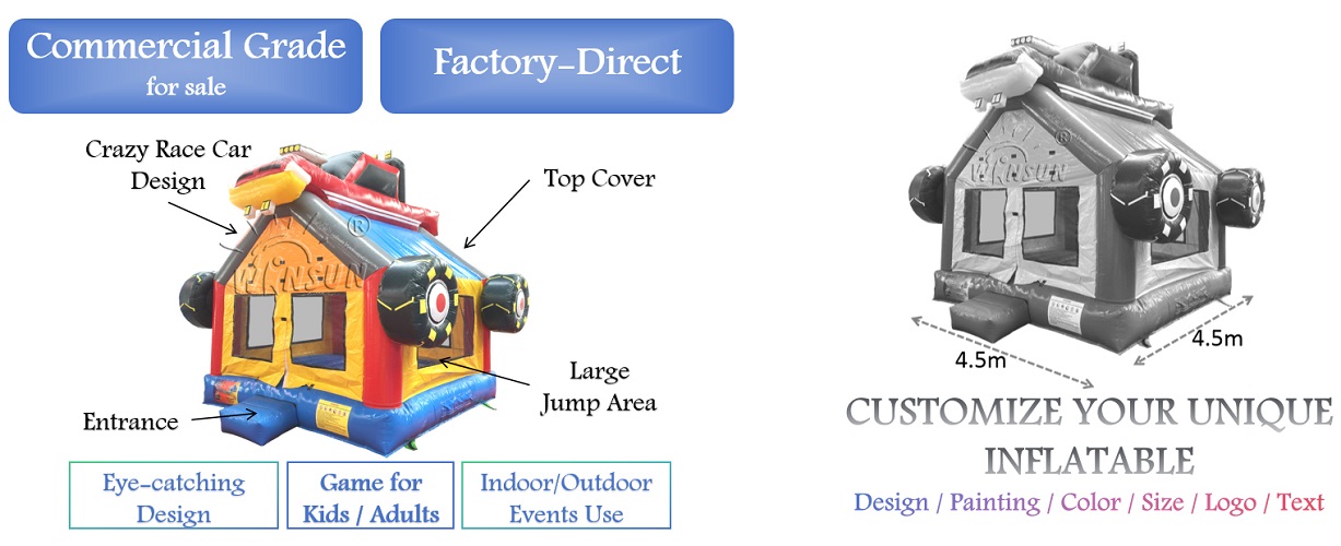Inflatable Monster Truck Bounce House outdoor for sale