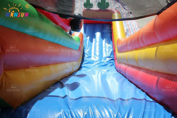 Kids racing car inflatable slide dual lanes 8x5x6m wholesale