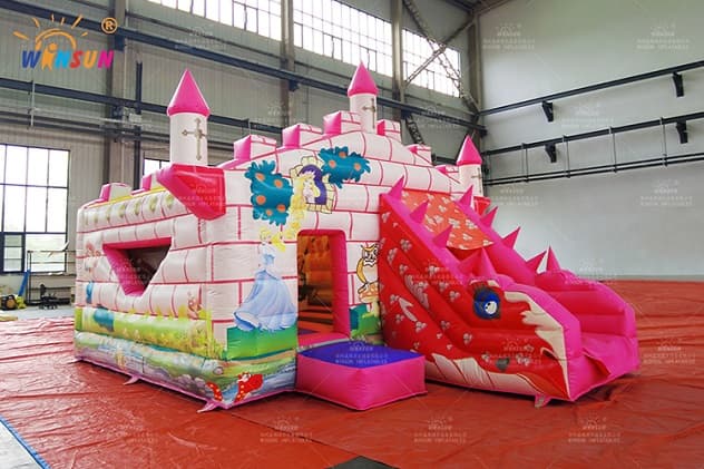 commercial Princess castle inflatable jumping combo