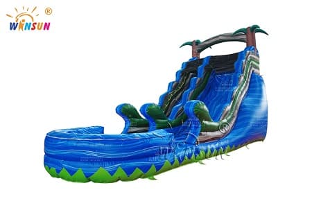 WSS-323 Tropical Blue Marble Inflatable Water Slide