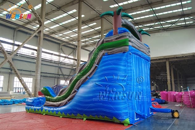 indoor Tropical Blue Marble Inflatable Water Slide