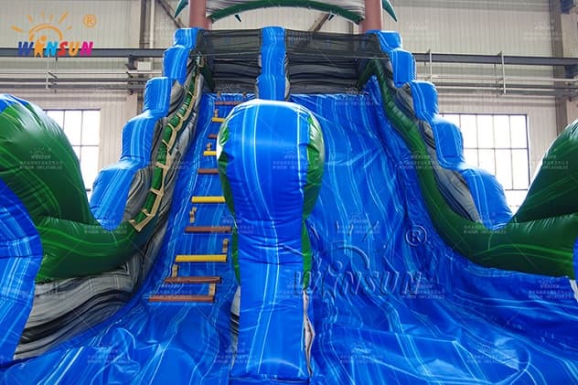 kids Tropical Blue Marble Inflatable Water Slide