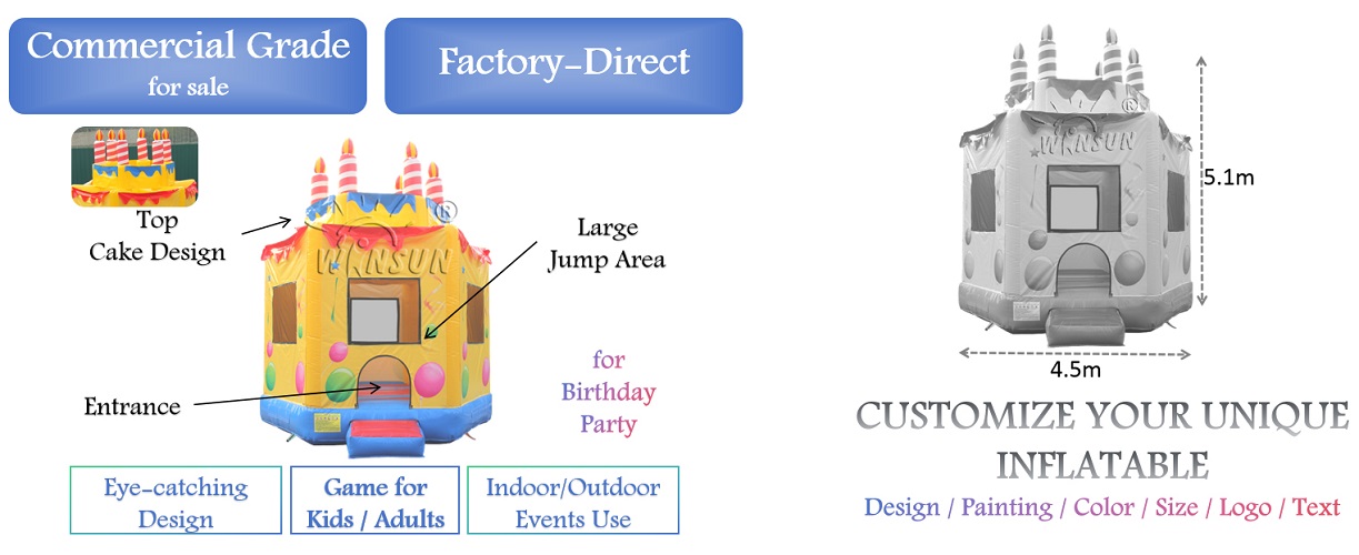 WINSUN Inflatable Cake Bouncy House for sale