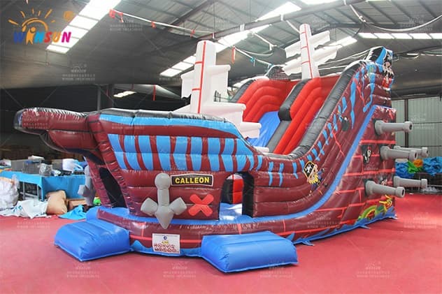 Wholesale pirate-ship dry inflatable slide factory