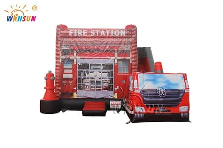 WSC-449 Fire Station theme Inflatable Combo Twister game