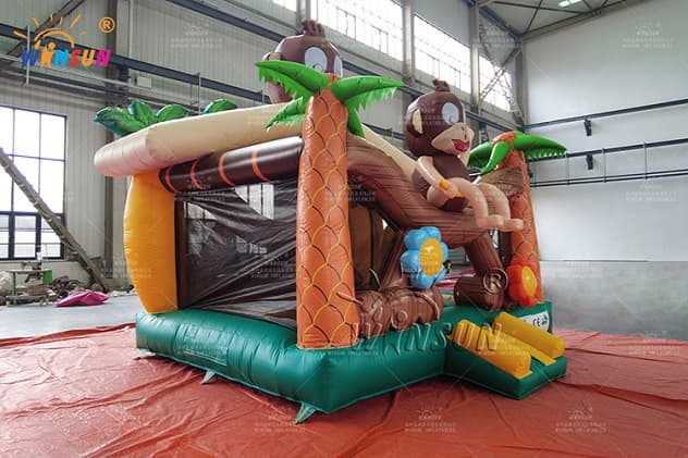 commercial inflatable bounce house monkey theme
