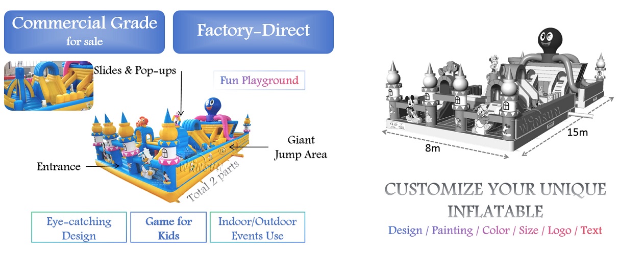 Commercial Giant Inflatable Fun City Octopus theme
