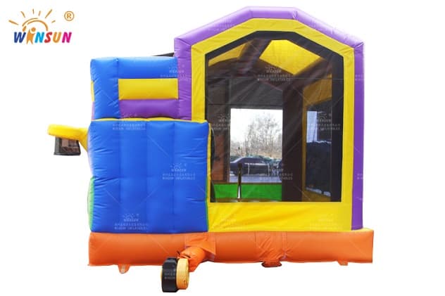 Heavy-duty PVC bounce house with reinforced top cover