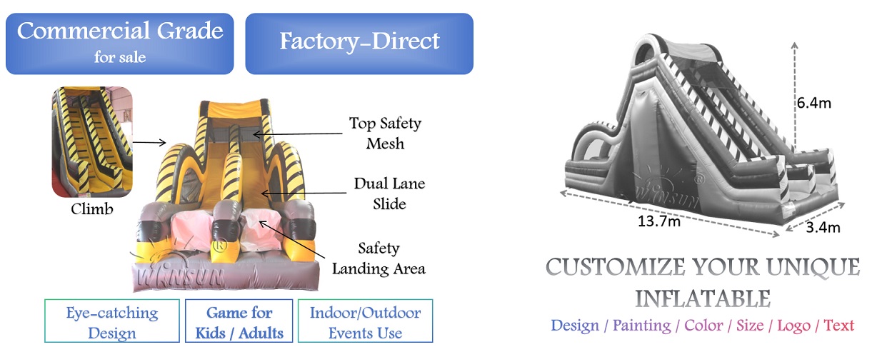 Inflatable Atomic Drop Water Slide for sale