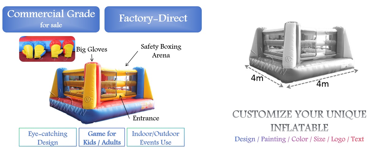 Inflatable Boxing Arena with big Gloves for sale