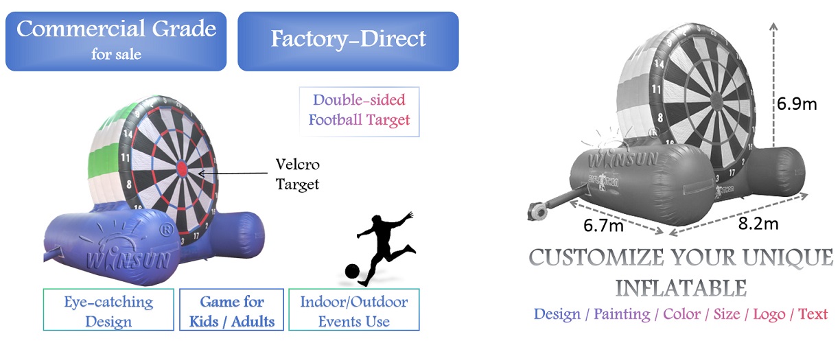 Inflatable Double Sided Soccer Dart Board for sale