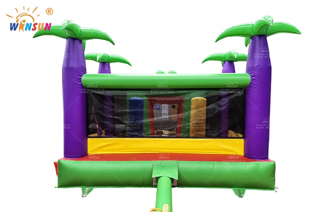 Jungle-themed crocodile bounce and slide combo