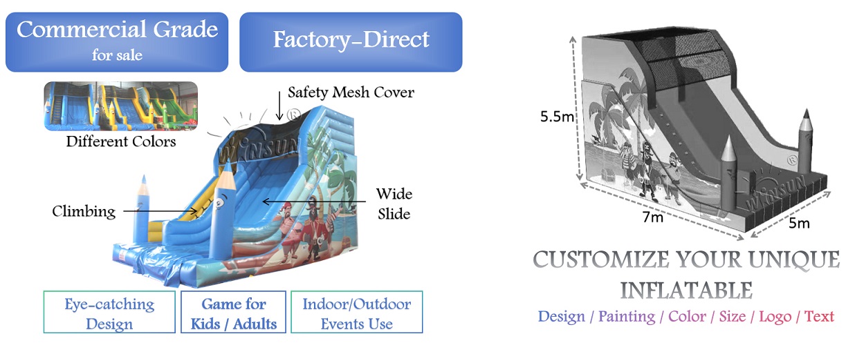 Pirate Island Inflatable Slide for sale