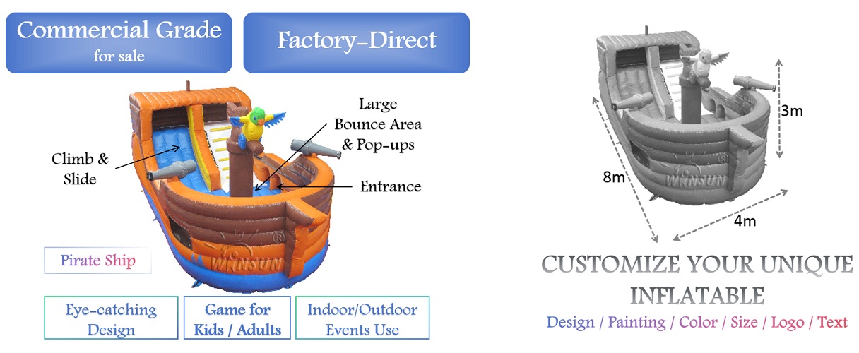 Pirate Ship Bounce House inflatable for sale
