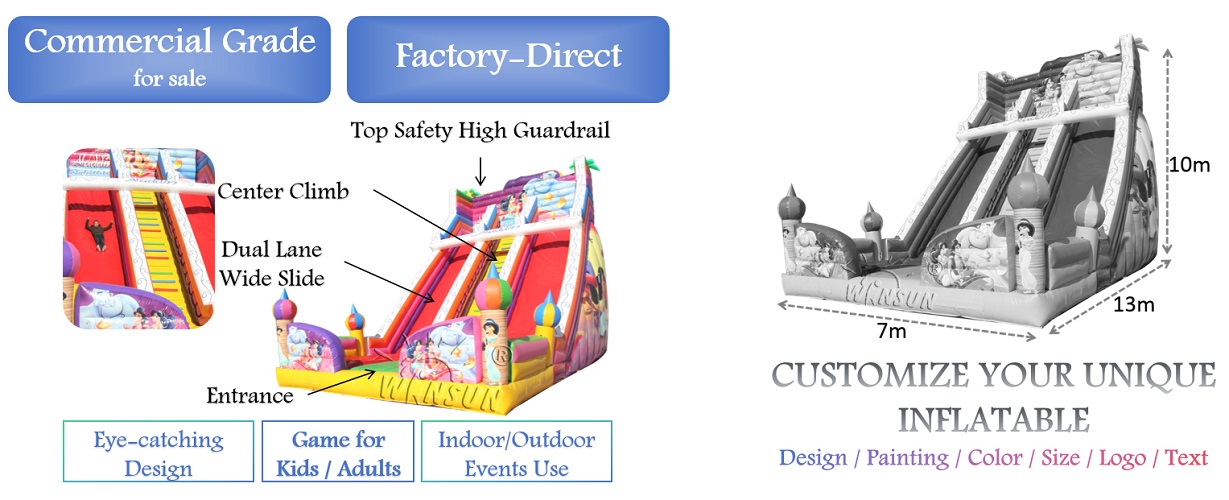 giant Aladdin Inflatable Slide for sale