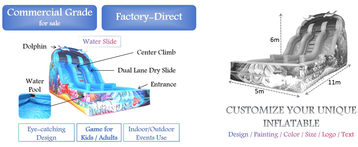 wholesale Ocean Inflatable Water Slide for sale