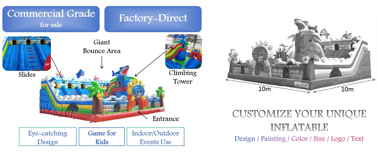 Giant Inflatable Funland Ocean World Theme for sale