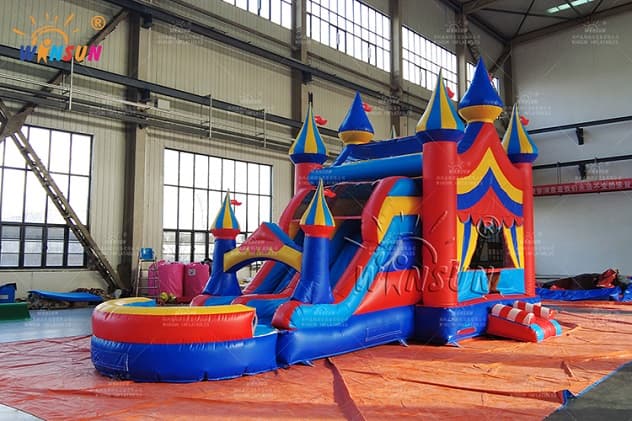 commercial carnival 5_in_1 inflatable combo with pool