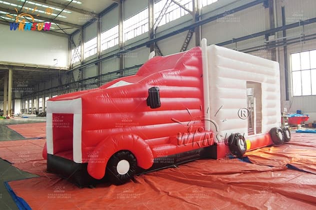 commercial inflatable jumping house with slide truck theme for sale