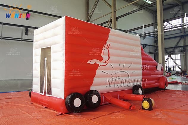 outdoor commercial inflatable jumping house with slide truck theme