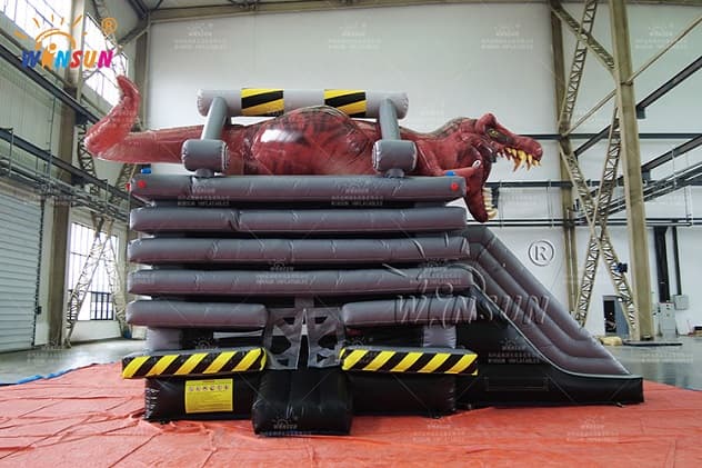 cheap custom inflatable combo t-rex theme