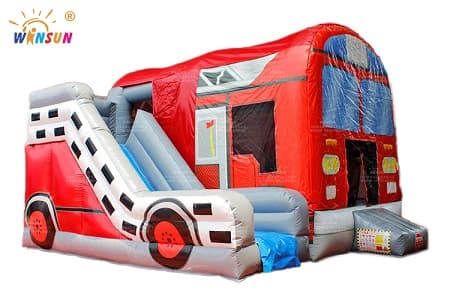WSC-476 Inflatable Fire Truck Combo