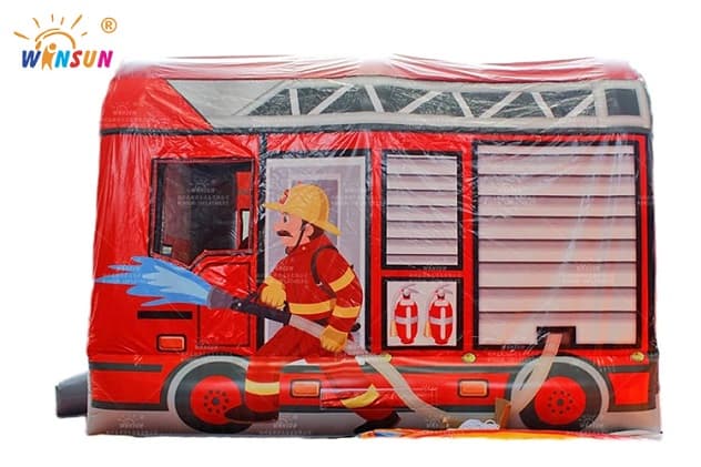 wholesale inflatable Fire Truck Combo