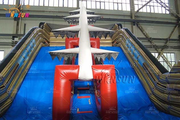 ourdoor pirate ship inflatable dry slide