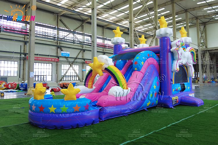 commercial unicorn inflatable water slide bounce house