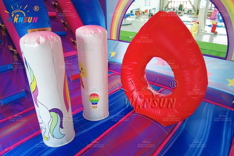 unicorn slip n slide with bounce castle