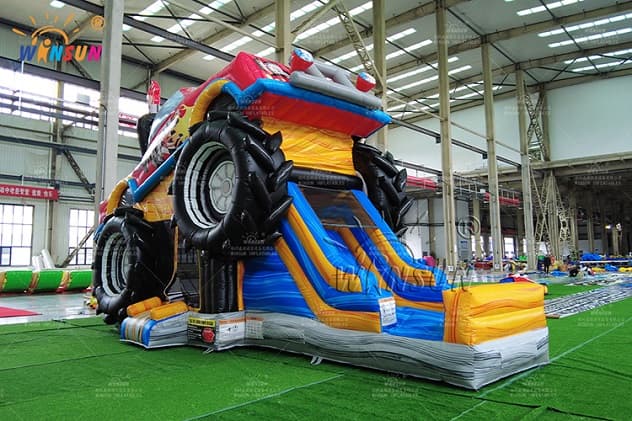 wholesale monster truck inflatable combo slide