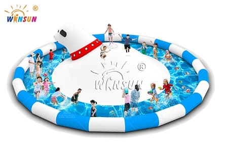 WSM-045 Polar Bear Inflatable Water Dome Jumping Pillow