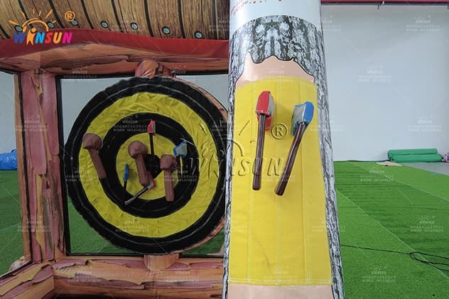 indoor commercial inflatable axe throwing game for kids