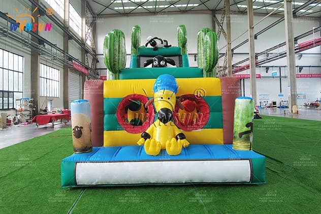 indoor Shaun the Sheep inflatable obstacle course