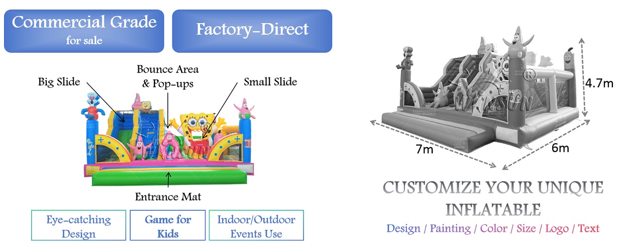 Spongebob Inflatable Playground outdoor for sale