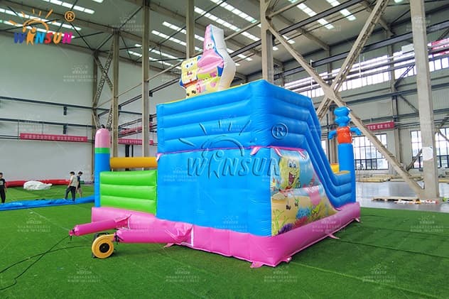 commercial cartoon spongebob inflatable playground