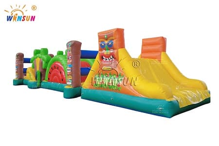 WSP-423 Hawaii Theme Inflatable Pool Obstacle Course