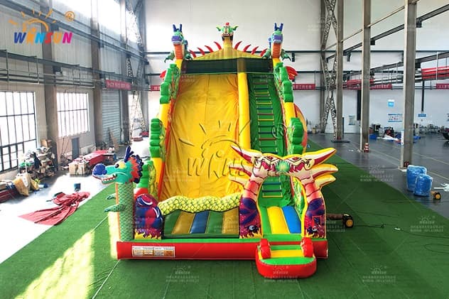 fire dragon theme giant inflatable slide