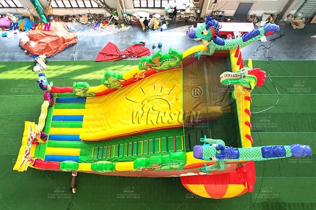 indoor fire dragon inflatable slide for adults