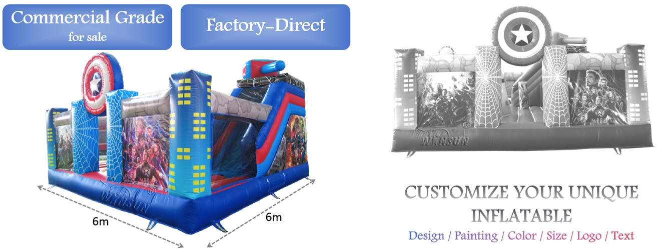 Avengers Theme Inflatable Play Land outdoor for kids