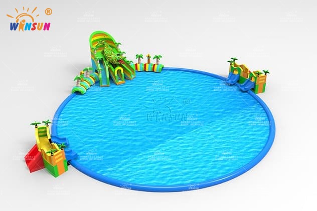 jungle theme inflatable water park