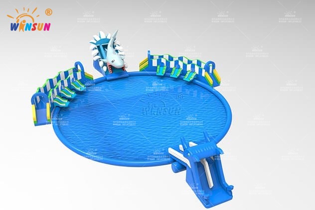 shark themed inflatable water park