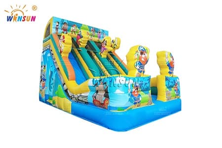 pirate theme inflatable dual lane slide