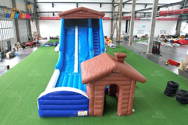 Dual Lane Inflatable Snow Slide with Safety Area