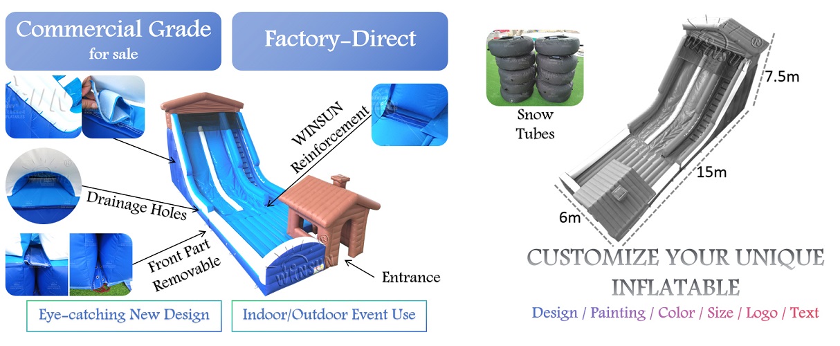 Factory Price Giant Inflatable Winter Slide for Ski Resorts