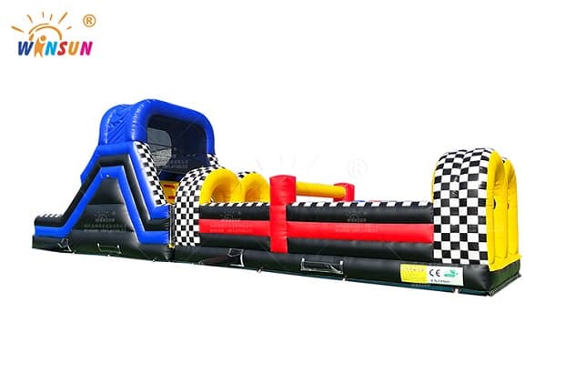 Customizable Outdoor Inflatable Obstacle Course with Dual Tracks