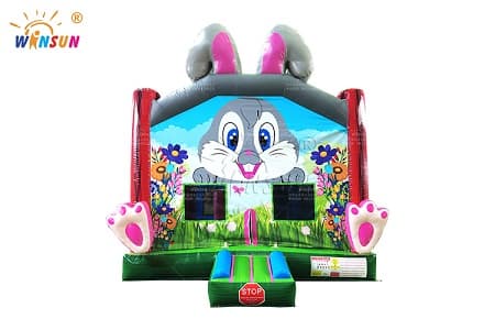 WINSUN Brand 5.5x4.5m Inflatable Easter Bunny Combo for Commercial Use